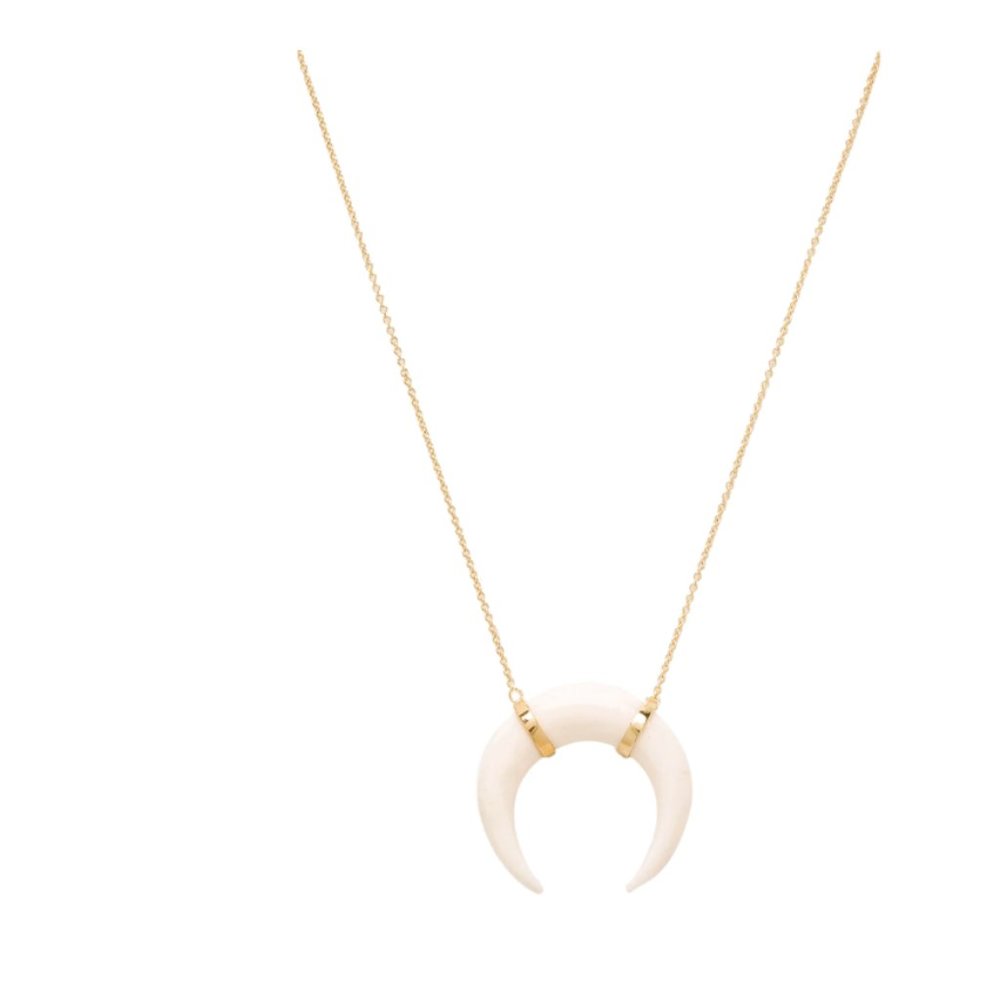 Jacquie Aiche Bone Pendant Crescent Necklace